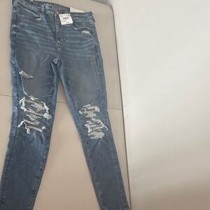 American Eagle Outfitters Women's Ripped Blue Skinny Jeans